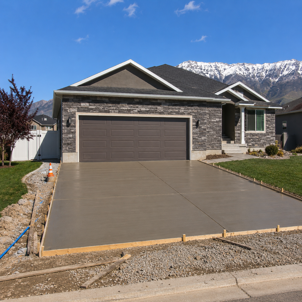 Finished concrete work in a Davis County, Utah neighborhood